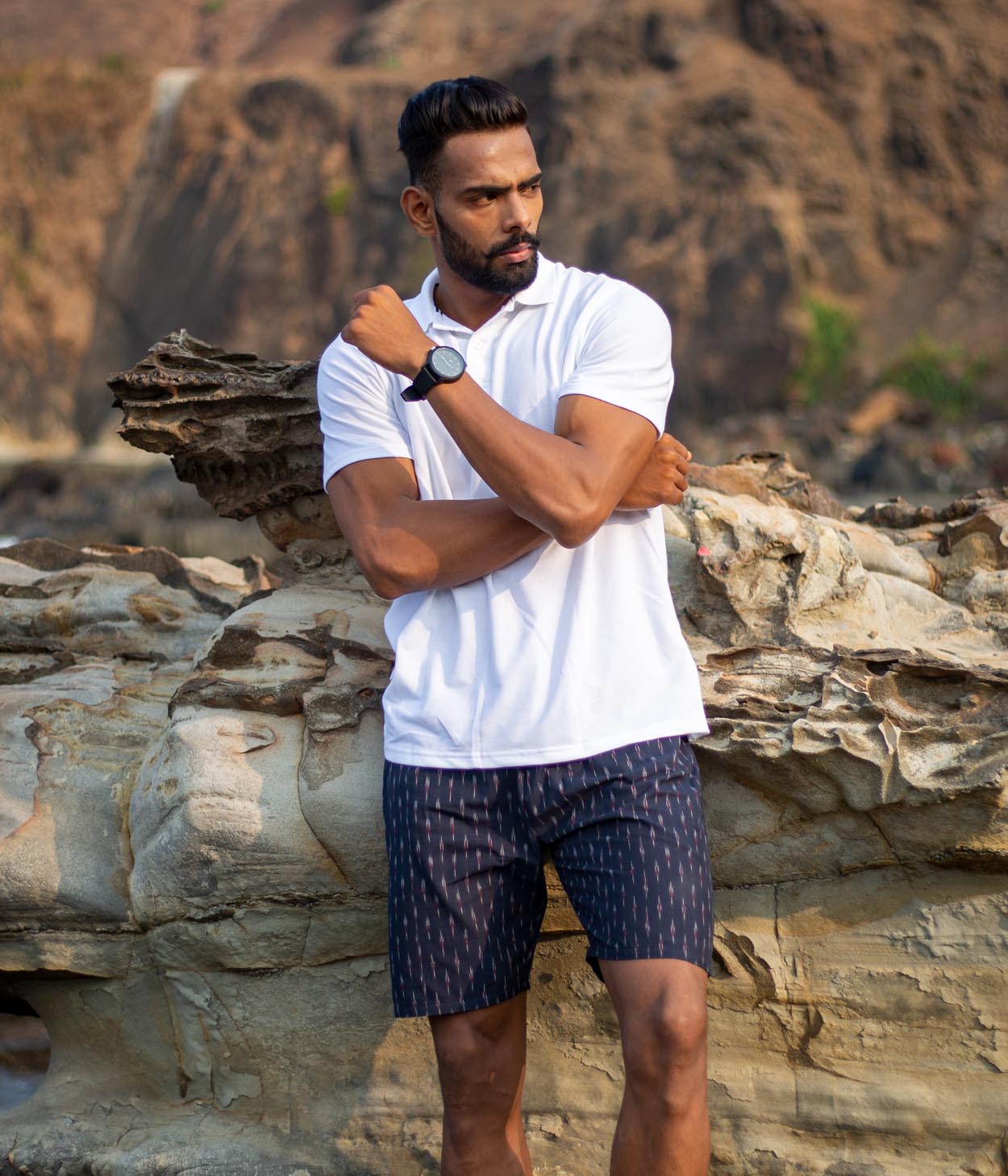 Navy Signature Ikat Mens Shorts Main image