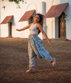 Ikat Olive Green Patterned Boho Pant