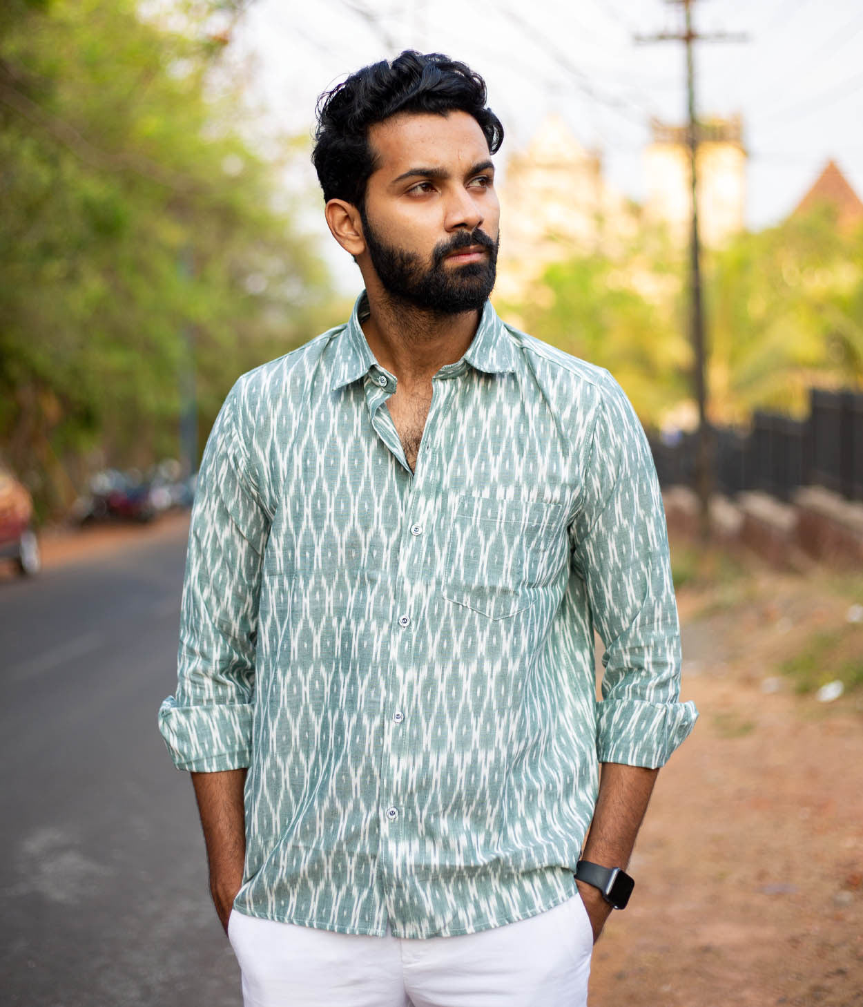 Ikat Woven Grounded Shirt Main image