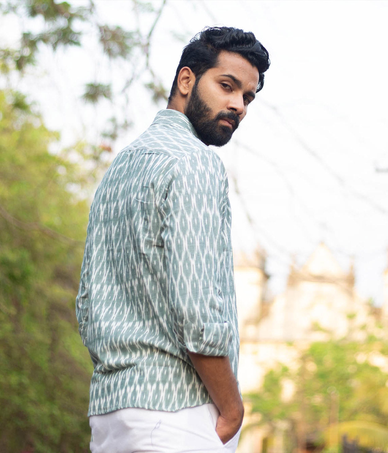 Ikat Woven Grounded Shirt