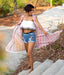 Ikat Peach Womens Shrug