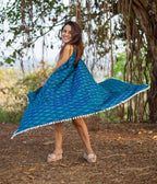 Ikat Peacock Blue Womens Shrug