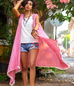 Ikat Pink Womens Shrug