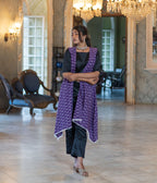 Ikat Purple Honeycomb Womens Shrug