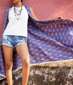 Ikat Purple Womens Shrug
