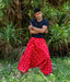 Ikat Red Patterned Boho Pant