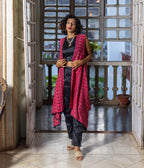 Ikat Red Waves Womens Shrug