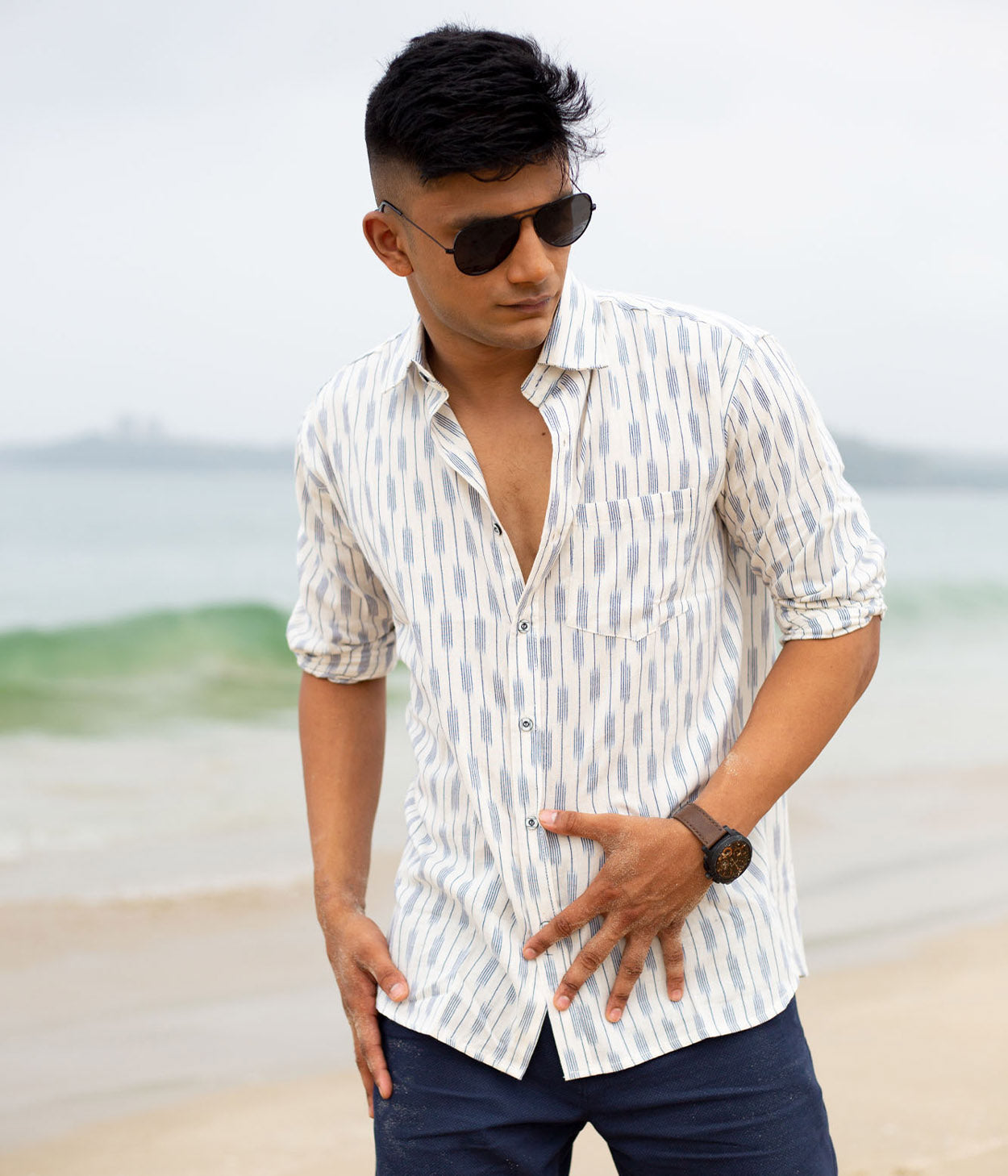Riviera Ikat Woven Full Shirt