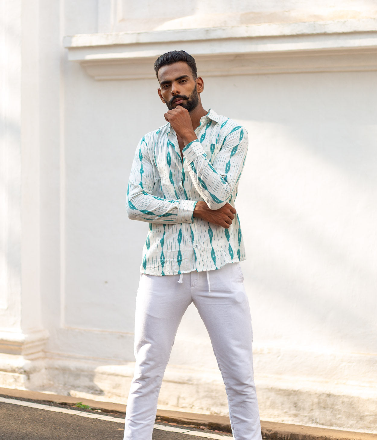 Seafoam Ikat Woven Full shirt