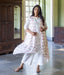 Ikat White-Red Patterned Womens Shrug
