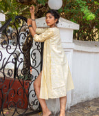 Ikat Yellow Striped Women's Long Jacket