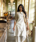 Kalamkari Blue Motifs Women's Long Jacket