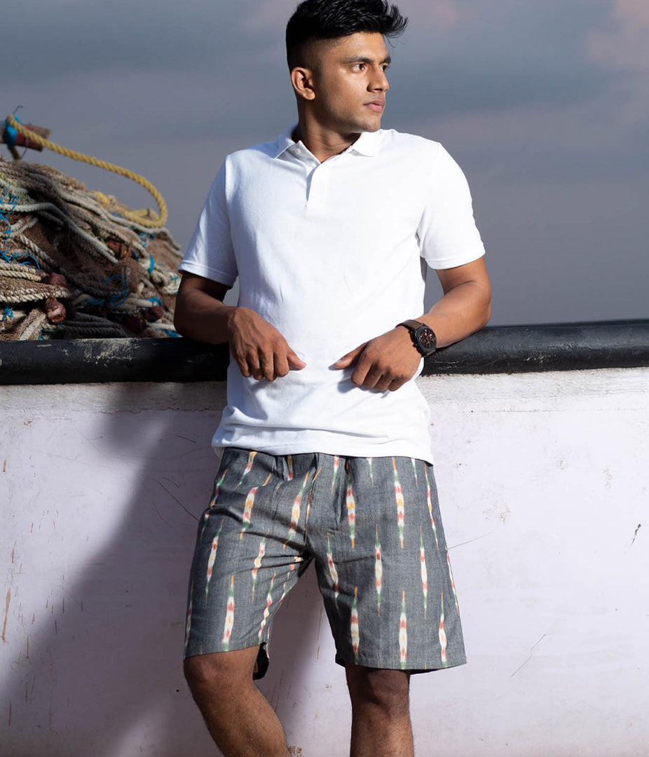 Grey Arrows Ikat Mens Shorts